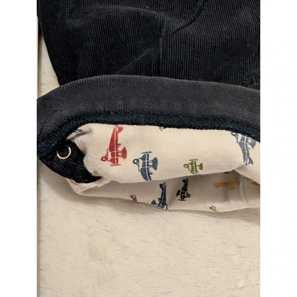 Vtg Baby GAP Y2K Soft Corduroy Navy Overalls & One Piece Airplane Shirt 12-18 mo